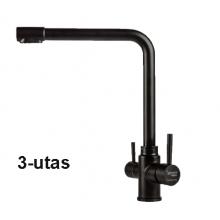 Konyhai csaptelep víztisztítóhoz, 3-utas, Modern dizájn, HAJLÍTOTT, MATT FEKETE, EW