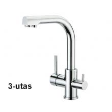 Konyhai csaptelep víztisztítóhoz, 3-utas, Modern dizájn, HAJLÍTOTT, KRÓM