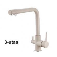 Konyhai csaptelep víztisztítóhoz, 3-utas, Modern dizájn, HAJLÍTOTT, MATT BÉZS