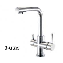 Konyhai csaptelep víztisztítóhoz, 3-utas, Modern dizájn, HAJLÍTOTT, INOX